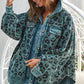 Vintage Washed Leopard Corduroy Buttoned Jacket
