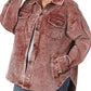 Womens Premium Vintage Oversized Corduroy Shacket Jacket Plus Size