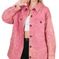 Womens Premium Cotton Woven Vintage Washed Shacket