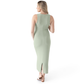 Bamboo Sleeveless Mint Green Ribbed Maternity Slip on Maxi Dress