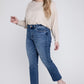Plus Size High Rise Slim Straight Jeans