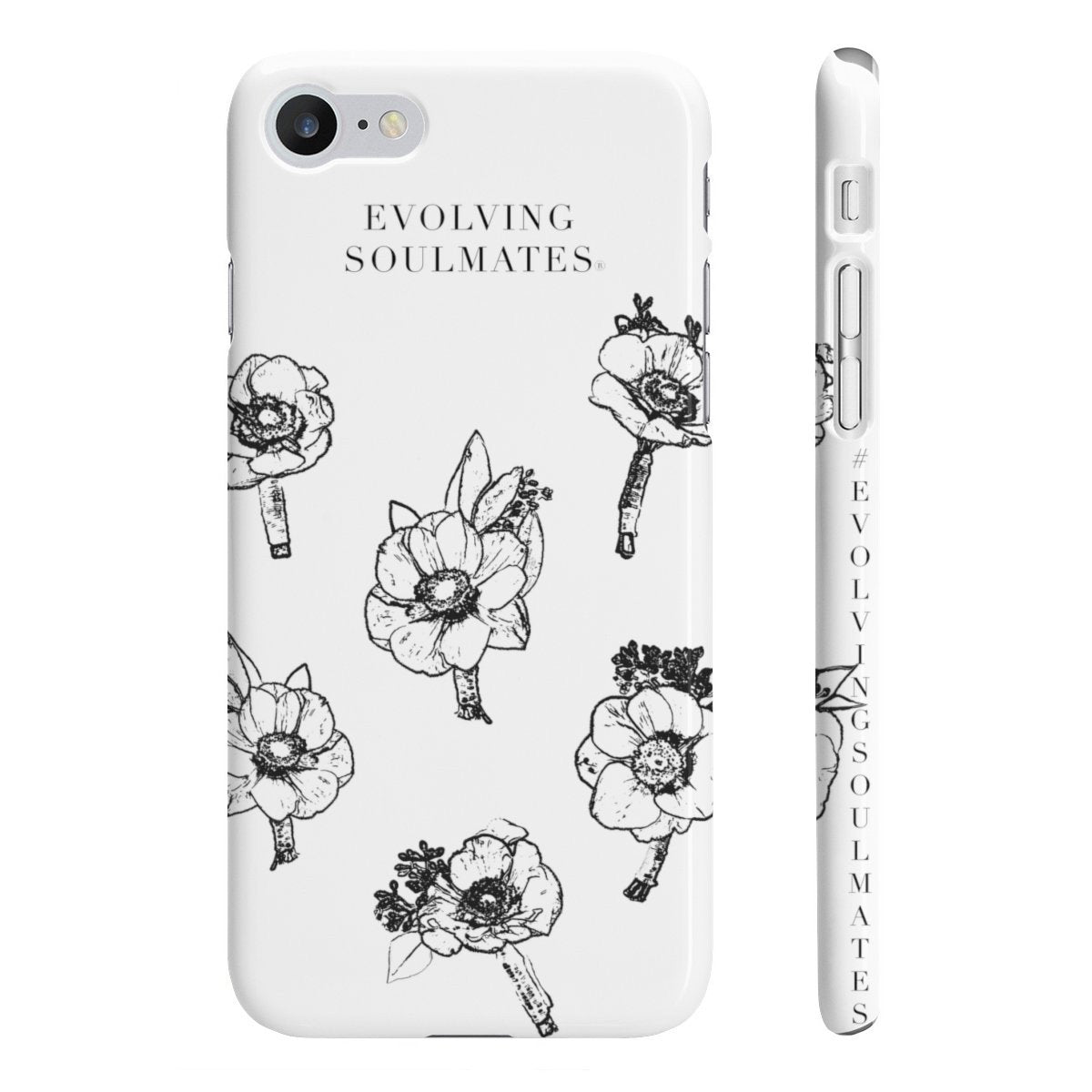 iPhone (6/6s) Black & White Floral Case EVOLVING SOULMATES® - EVOLVING SOULMATES ®