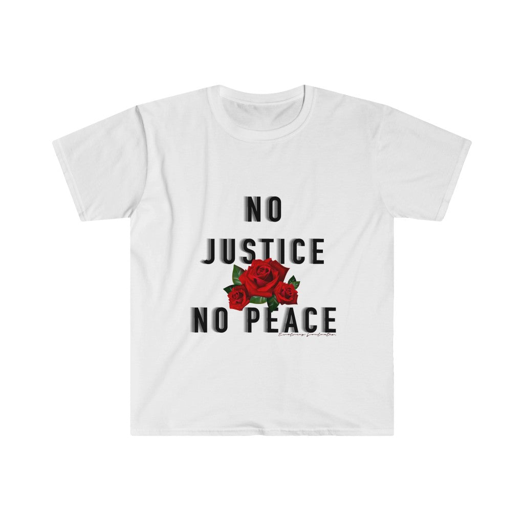 No Justice No Peace Soft Jersey Cotton Men's / Women's Novelty T-Shirt White