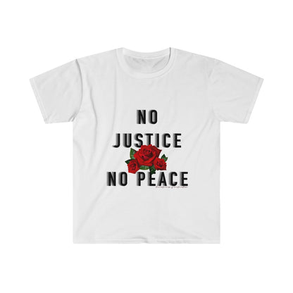 No Justice No Peace Soft Jersey Cotton Men's / Women's Novelty T-Shirt White