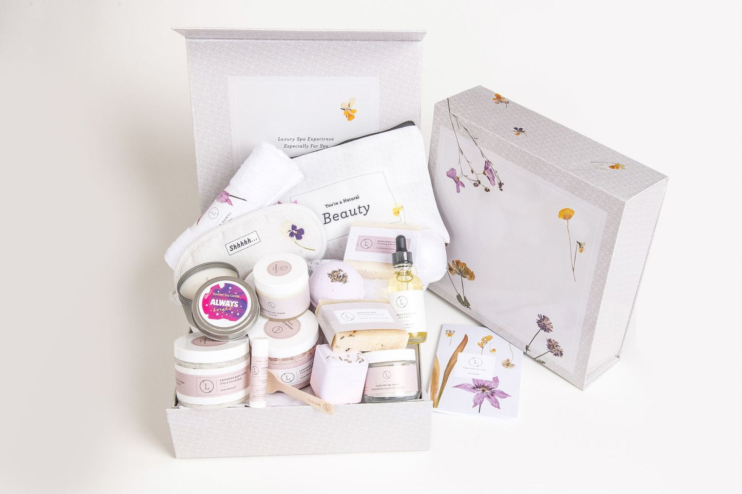 Personalized Special Day / Happy Birthday / Basket Of Natural Lavender Bath & Body Gifts