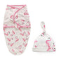 Baby Unisex Swaddle Blanket + Cap Newborn Cocoon Wrap Cotton Swaddling Bag Baby Envelope Sleep sack Bedding