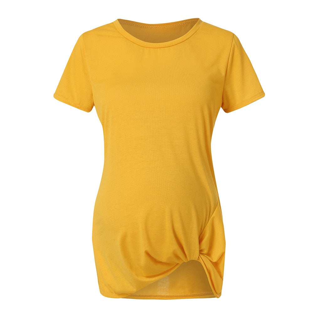 Golden Sunshine Maternity Soft Jersey Short Sleeve Tie T-shirt